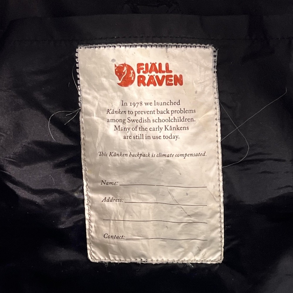 Fjallraven Kanken Classic Backpack Black Grey 23510 Vinylon F School Bag - Picture 12 of 16
